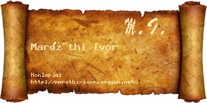 Maróthi Ivor névjegykártya